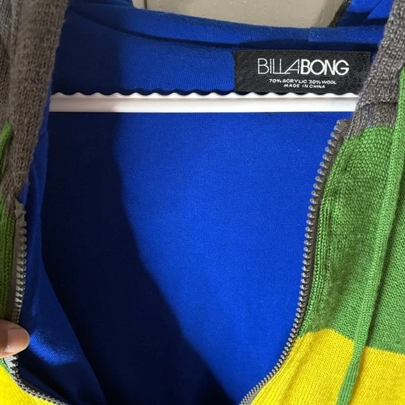 Billabong Men's Colorful Striped Zip-Up Sweater - Picture 8 of 10